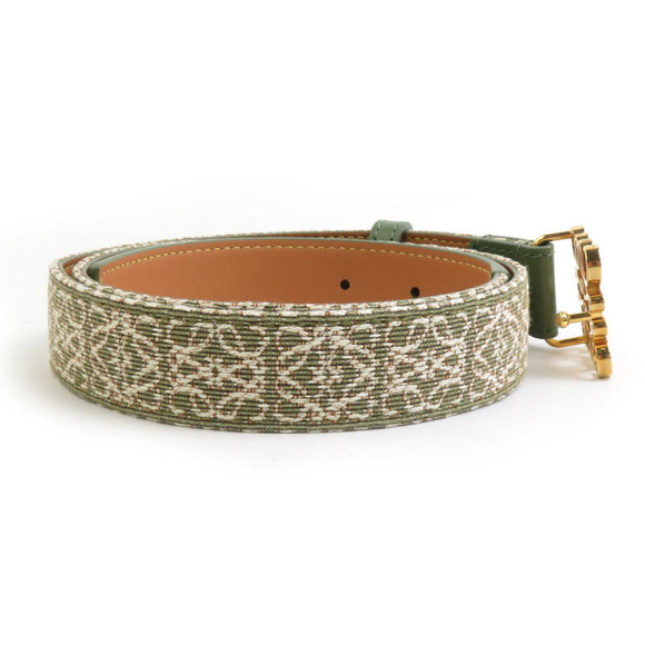 LOEWE Anagram Canvas Belt, Green, Women\'s, H31526K
